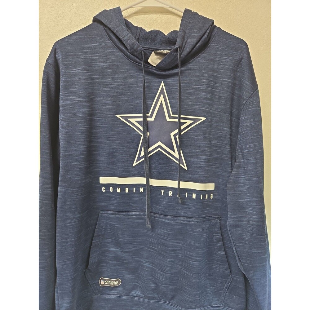 New Era NFL Dallas Cowboys Combine Authentic Men's Blue Hoodie w/Grey - SZ L